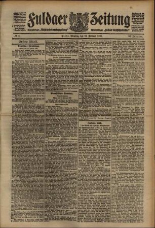 Erste Ausgabe vom Dienstag, den 16. Februar 1909.