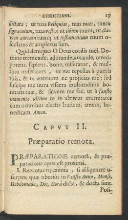 Caput II. Praeparatio remota
