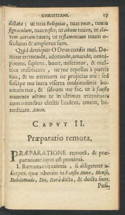 Caput II. Praeparatio remota