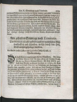 Am zehenden Sonntage nach Trinitatis