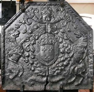 Kaminplatte, Wappen Frankreichs, Löwen