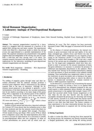 Stirred remanent magnetization : a laboratory analogue of post-depositional realignment