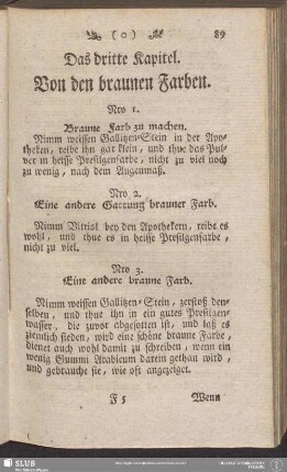 Das dritte Kapitel. Von den braunen Farben