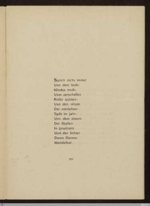 Sprich nicht immer : [SW III: keine Sigle]; [SW III, S. 89/145]