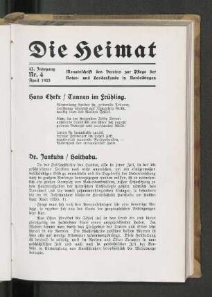 43. Jahrgang, Nr. 4, April 1933