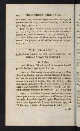 244-260, Millenarius V