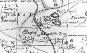 Kreba-Neudorf-Kreba. Oberlausitzkarte, Schenk, 1759