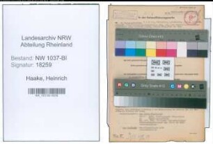 Entnazifizierung Heinrich Haake , geb. 24.01.1892 ()