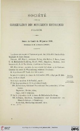 Séance du Comité du 10 janvier 1881