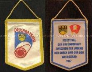 Wimpel der FDJ anlässlich des IV. Festivals der Freundschaft