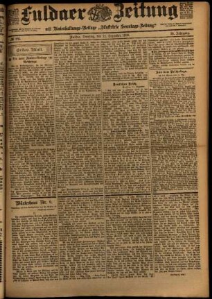Erste Ausgabe vom Dienstag, den 12. Dezember 1899.