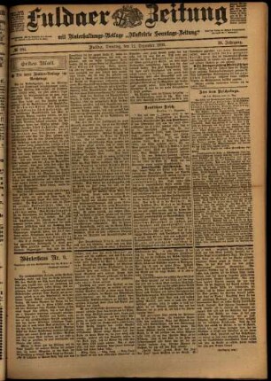 Erste Ausgabe vom Dienstag, den 12. Dezember 1899.