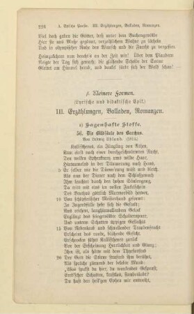 III. Erzählungen, Balladen, Romanzen
