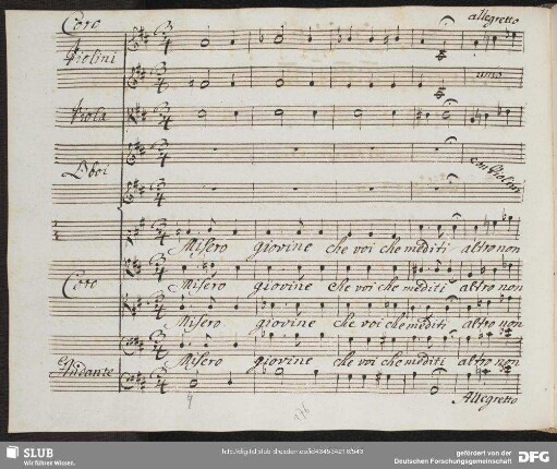 Coro: Misero giovine che vuoi che mediti