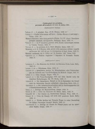 Pubblicazioni non periodiche pervenute all' Accademia nel mese di ottobre 1888.
