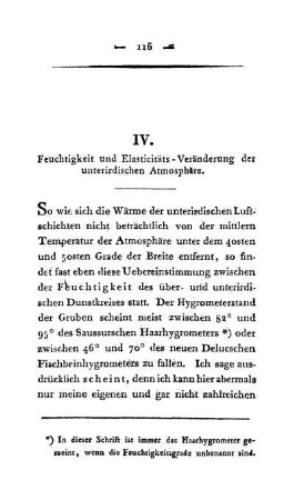 IV. Feuchtigkeit und Elasticitäts-Veränderung der unterirdischen Atmosphäre.