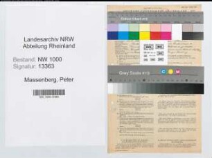 Entnazifizierung Peter Massenberg, geb. 12.08.1901 (Angest.)