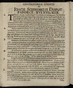 Controversiae Codicis Ad Joach. Schnobelii Disput. Pandect. XVI. XVII, XIIX.