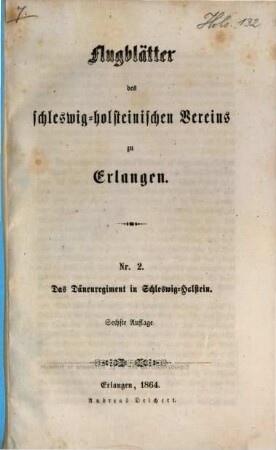 Flugblätter des schleswig-holsteinischen Vereins zu Erlangen, 2. Das Dänenregiment in Schleswig-Holstein