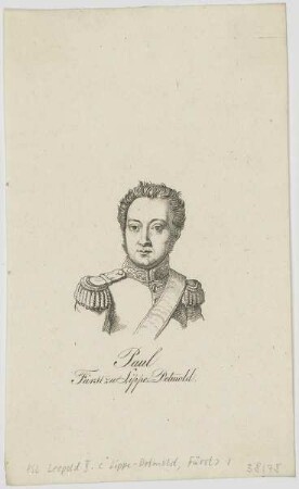 Bildnis des Paul, Fürst zu Lippe-Detmold