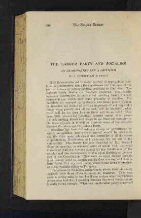 The Labour Party and Socialism. An Examination and a Criticism.
