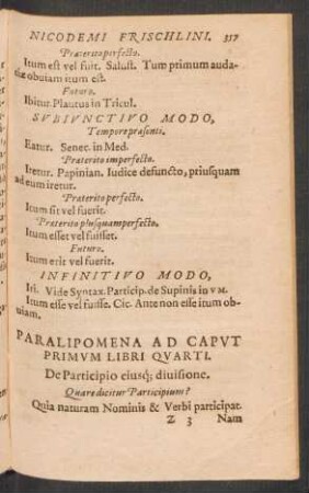 Paralipomena ... Libri Quarti.