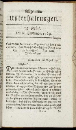 72 Stück. d. 16. September 1769.