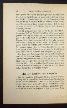 Aus der Geschichte des Kompasses.