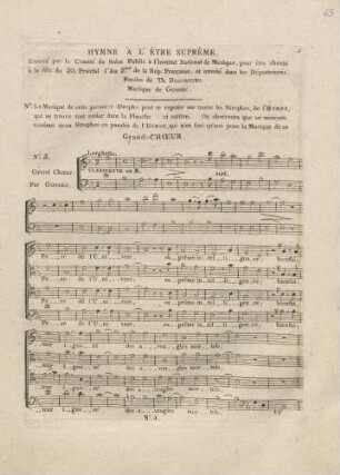 No. 3 Grand-Chœur. Par Gossec.