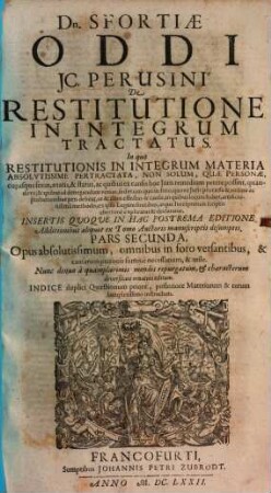 De restitutione in integrum tractatus, 2.