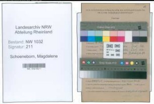 Entnazifizierung Magdalene Schoeneborn , geb. 08.05.1904 ()