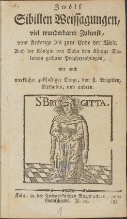 Zwölf Sibillen Weissagungen