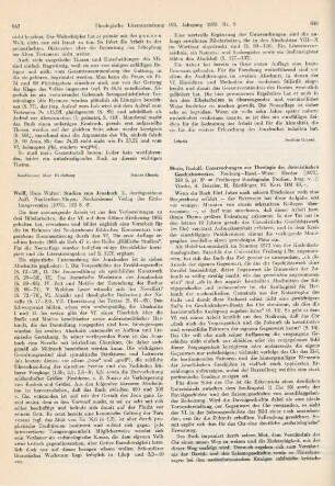 647-648 [Rezension] Wolff, Hans Walter, Studien zum Jonabuch