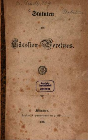 Statuten des Cäcilien-Vereines