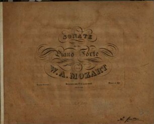 Sonate für das Piano Forte : No. 5 der Sonaten