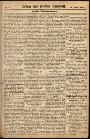 Zweite Ausgabe vom Samstag, den 21. Januar 1882.