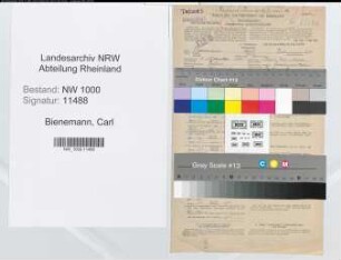 Entnazifizierung Carl Bienemann, geb. 04.11.1887 (Postbeamter)