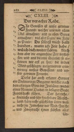 (CXLIII.) Der verachte Raht.