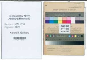 Entnazifizierung Gerhard Kerkhoff , geb. 09.08.1891 (Gaertner)