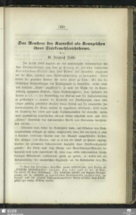 Das Aeußere der Kartoffel als Kennzeichen ihres Stärkemehlreichthums