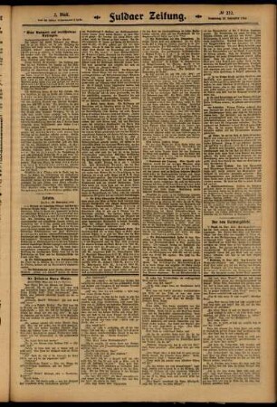 Zweite Ausgabe vom Donnerstag, den 25. September 1913.
