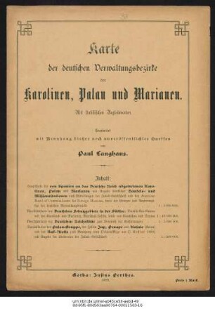 Deutsche Verwaltungsbezirke der Karolinen, Palau und Marianen
