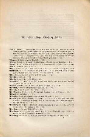 Die mittelalterlichen Kirchengebäude Deutschlands : nach der alphabetischen Reihenfolge ihrer Örter