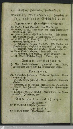 Künstler, Fabrikanten, Handwerker und andre Geschäftsleute