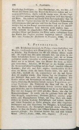V. Psychiatrie.