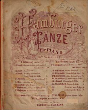 Hamburger Tänze : für Piano ; 16te Sammlung