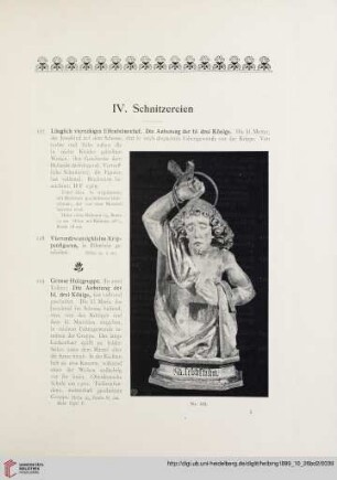 IV. Schnitzereien (Nr. 127 - 140)