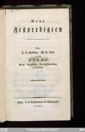 Neue Festpredigten