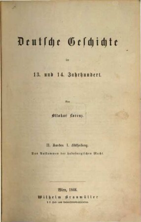 Deutsche Geschichte im 13. und 14. Jahrhundert. II