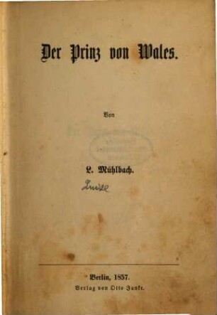 Historische Characterbilder : Von L. Mühlbach, 1